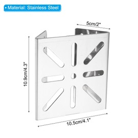 PATIKIL Vertical Pole Mount Bracket 4.1 Inch, 2 Pack Universal Dome Vertical Pole Stainless Steel Mounting Bracket for House Safety, Silver