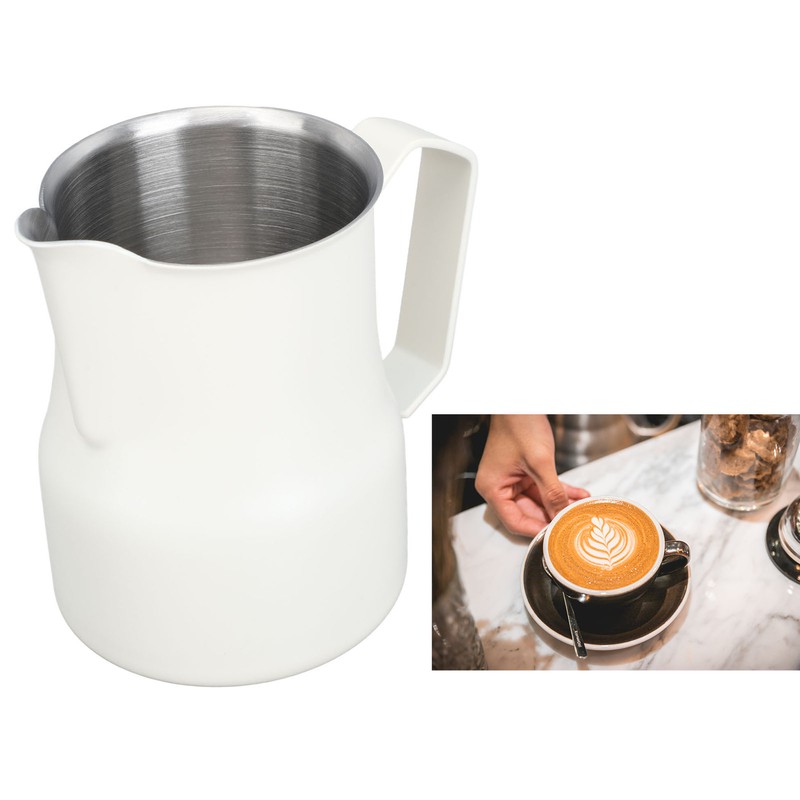 Milk Frother Cup 350ml 304 Stainless Steel Pointed Mouth Foaming