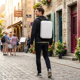 Sokok  Lightweight Waterproof White Business Travel Backpack Waterproof Usb Charge Business Laptop Backpackcolor: 5001-3 White, size: 33*24*42 cm