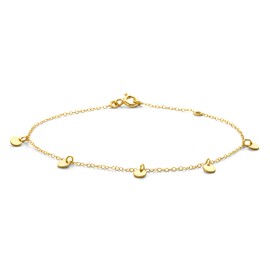 OROVI 9ct Yellow Gold Bracelet with Hanging Plates 18cm, Gold