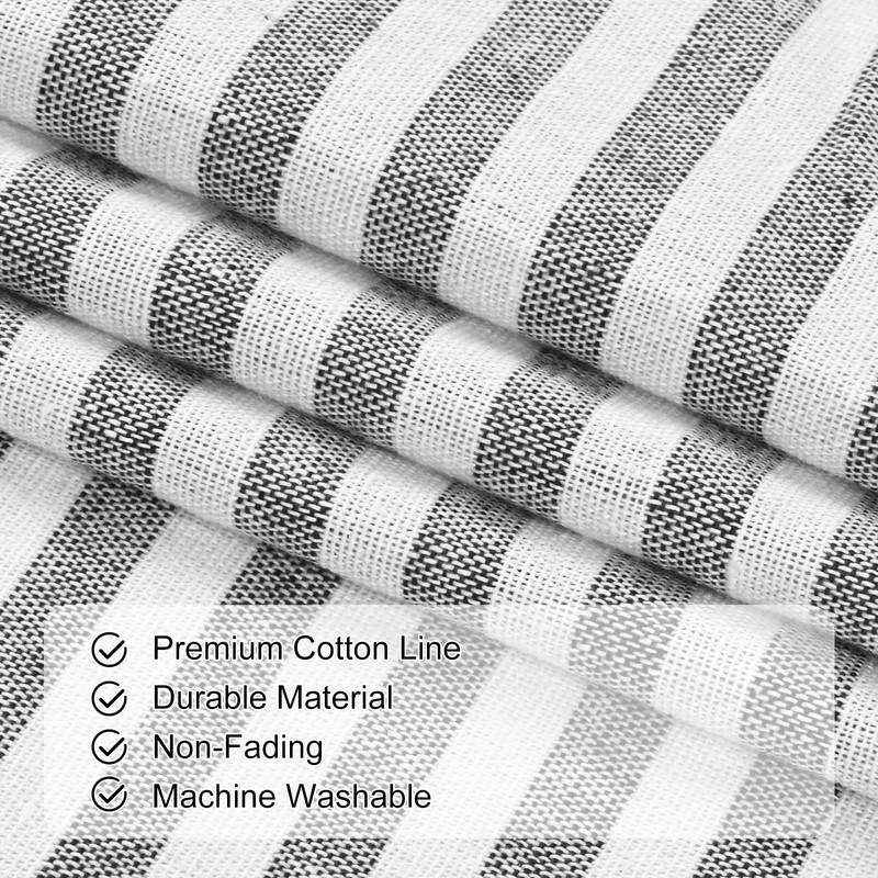 ASPMIZ Cotton Linen Kitchen Valance Curtains, Boho Rustic Button Linen