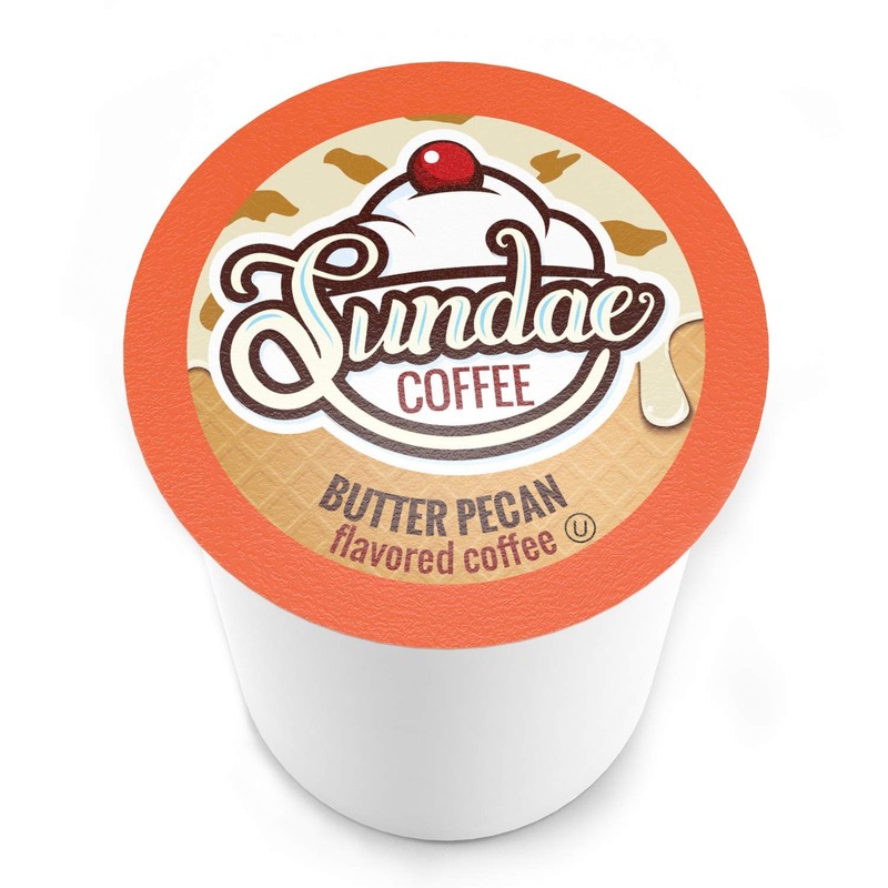 Sundae Ice Cream Flavored Coffee Pods, Compatible with 2.0 Keurig