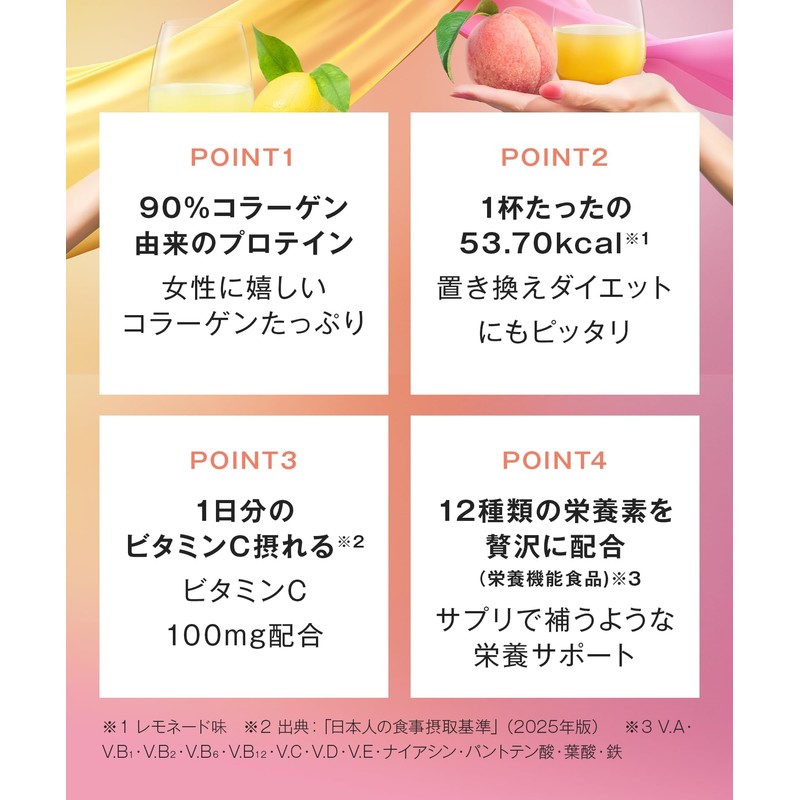 Collatein コラテイン コラーゲンプロテイン レモネード味 ピーチティー味 2点セット