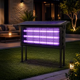 3-Tube Solar Mosquito Trap Lamp for Outdoor Use – Waterproof UV Bug Zapper Light for Garden & Patio