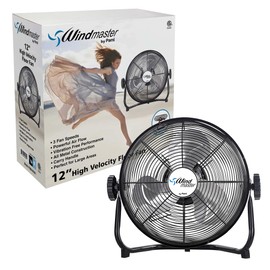 PAMI 12 Inch High-Velocity Floor Fan, With 3 Speed Levels & Carry Handle- Powerful Air Flow, Metal Industrial Fan With Adjustable Head- Heavy-Duty Electric Box Fan For Bedroom Home Office