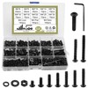 M4 600 pieces black hexagon socket cap screws, threaded screws