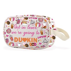 WCGXKO Drinkin Coffee Clear Makeup Bag Donut Coffee Gift Drink Refreshment Gift for Donut Lover (Get In Cbag)