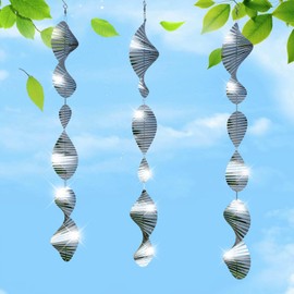 Bird Deterrents for Outside Patio, Bird Scare Devices Set Highly Reflective 3D Wind Spinners Outdoor Garden Decor, Bird Reflectors to Keep Birds Away Window Roof Yard Orchards Deck 9 Discs 3 Pcs
