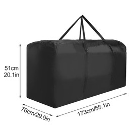 HUIKJI Christmas Tree Storage Bag Black Heavy Duty Extra Large Container up to 1.5m Artificial Disassembled Trees 150x75x50cm