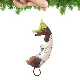 Halatua Hanging Christmas Decoration - Christmas Dachshund Christmas Tree Pendant | Funny Embellishments Car Pendant Decor Christmas Ornaments Holiday Party Gift