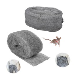 2PCS Steel Wool Fill Fabric DIY Kit,Coarse Wire Wool Roll,Coarse Wire Wool Hardware Cloth,Coarse Wire Fill Fabric,Steel Wool Gap Blocker Keep Mice Away from Holes/Siding/Pipeline/Vents in Garden,House