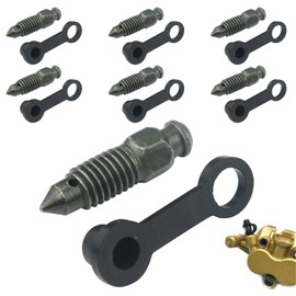 GZLCEU Pack of 15 Bleed Screws, Brake Caliper, Zinc Alloy Brake Hollow Screw with Nipple Dust Cap for Motorcycle, Bicycle (M8 x 1.25 mm, Army Green)