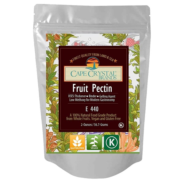 Fruit Pectin Food Grade & Amidated | Low Methoxyl for Molecular Gastronomy - Vegan Kosher Certified ( 2 Oz)