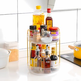 360 Rotating Makeup Organizer for Vanity 2 Tier, Easy to Assemble Spinning Bathroom Organizer, High-Capacity Skincare Perfume Organizers Cosmetic Display Case,Fits Countertop and Bathroom