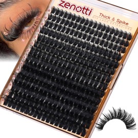 Lash Clusters Volume Eyelash Clusters with Spikes Wispy Fluff Cluster Eyelash Extensions 100D Thick Lashes Extensions DIY Individual Lashes at Home 10-18mm 266pcs by zenotti