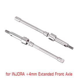 INJORA Steel 4mm Extended Dogbone Axle Shaft SCX24 Aluminum Axles Replacement（Front）