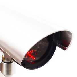 GC GLOBALCOMMERCE Set of 2 Fake Outdoor Security Cameras with Red Flashing LEDs Professional Design
