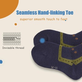 Big Boys Cotton Crew Socks Kids Seamless Toe Socks Athletic Quarter Socks 8-10 Years