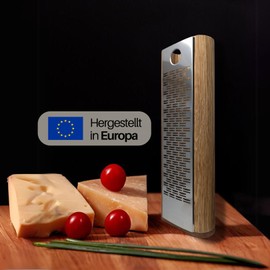 Homiez Premium Cheese Slicer/Cheese Grater with Oak Wood Container and Stainless Steel Grater - Parmesan Grater with Container - Kitchen Slicer/Kitchen Grater - Vegetable Slicer/Vegetable Grater