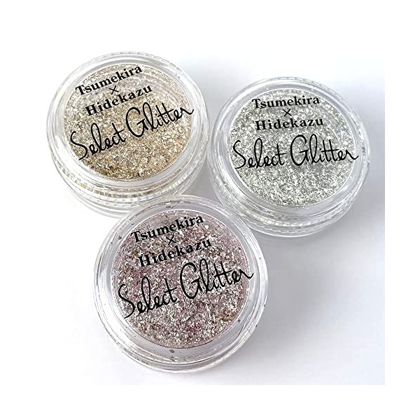 TSUMEKIRA x HIDEKAZU Nail Glitter Set of 3 《Moon Gold》《Shine Silver》《Sparkle Pink》
