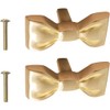 WAYUTO 1 Pair Brass Cabinet Knobs with Mounting Screws Bow