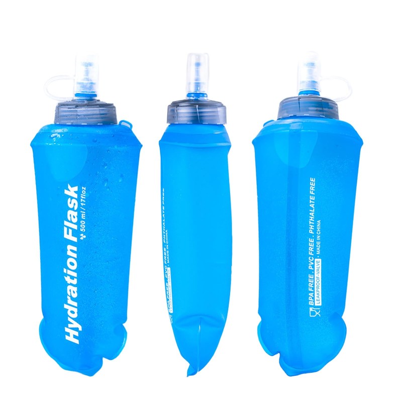 Azarxis TPU Foldable Soft Flask, BPA-Free Hydration Bottles, Water Bottle,