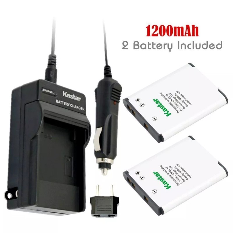 Kastar EN-EL19 Battery& Normal Charger for Nikon Coolpix S3700 A100,Sony