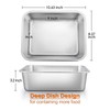 Small Lasagna Pan, E-far 10.6x8.3x3.2 Inches Deep Rectangular Baking Roasting