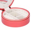 Round Portable Jewelry Box Organizer Display Storage Case for Rings