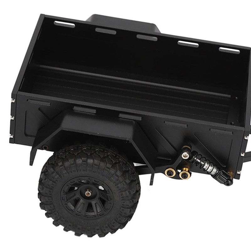 RC Car Hitch Trailer Aluminum Alloy Antislip Rubber Tire Rustproof