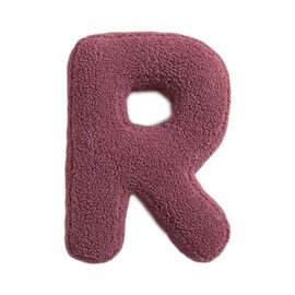 huraty Plush Letter Pillow Green Alphabet R Throw Pillow Cushion Lambs Wool Decor for Living Room Nursey Kids Gifts (R, 14.9" Lx11.8 W)