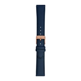 Toff London Ladies Navy Leather Watch Strap, Quick Release with Rose Gold Metal Buckle, Band Width 18mm