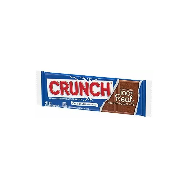 Crunch Milk Chocolate Candy Bars, Full Size Bulk Candy, 1.55