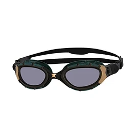 Zoggs Predator Flex Goggle, UV Protection Swim Goggles,Black/Gold/Titanium, small