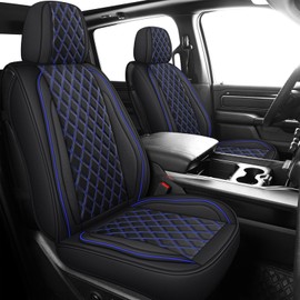 MIROZO 2PCS Silverado Seat Covers,Front Truck Seat Covers Waterproof Pickup Seat Cover Compatible with 2007-2024 Chevy Silverado GMC Sierra 1500 2500HD 3500HD Automotive Seat Covers (Blue,2PCS Front)