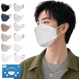 Hellozebra [2025 New Arrival] 3D Mask, 3-Layer Filter, Large Size, Hygienic Individual Packaging, Breathable, Large Mask, Easy to Breathe, Bi-Color, 30 Pieces, Disposable Mask, Soft 6mm Straps