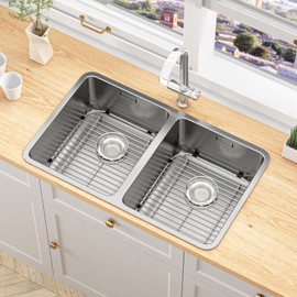 Sink Protector for Kitchen Sink Stainless Steel Sink Grid, Sink Rack for bottom of Sink 13.65"L×11.6"W with Center Drain 1 Pack