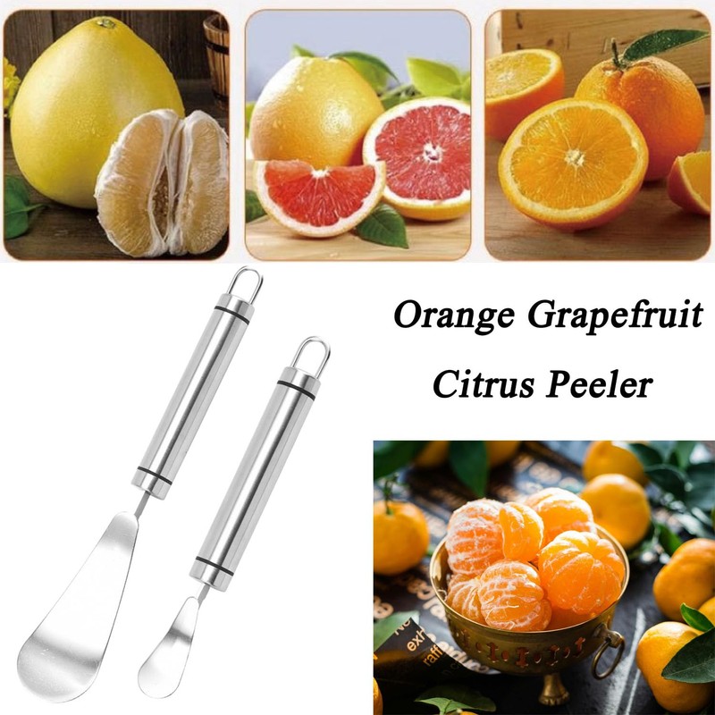 2 Pcs Stainless Steel Orange Grapefruit Citrus Peeler, Easy to