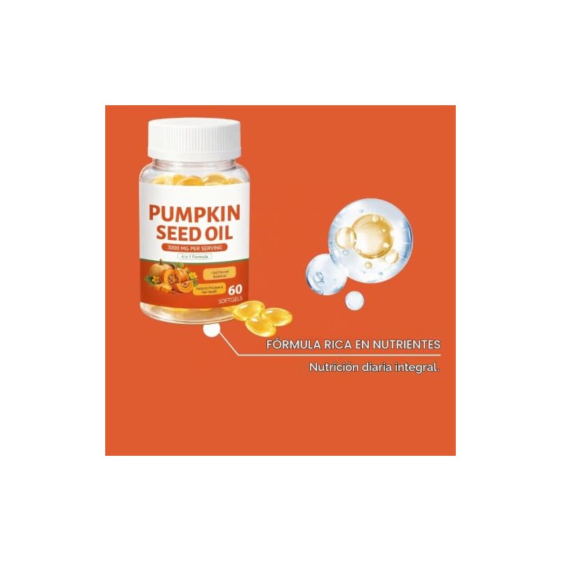 Aceite de semilla de calabaza 3000 mg, para apoyo diario