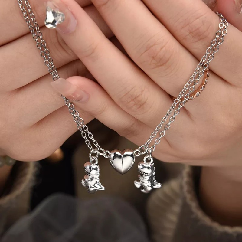 Deluxe 2x Collares Dinosaurios Iman Pareja Colgante Hombres Mujeres