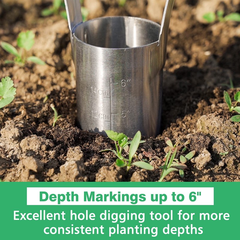 Berry&Bird Garden Bulb Planter with 15cm/6in Depth Mark, Garden Bulb