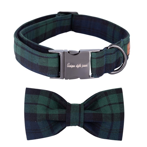 Unique style paws Dog Collar with Detachable Bow tie, Adjustable