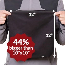 Ejis - Sweat-Absorbing Handkerchief, Quick-Dry Microfiber Towel, Microfiber Handkerchief with Anti-Odor Technology Handkerchiefs for Women and Men, Pack of 5 | Black, 12”x12”