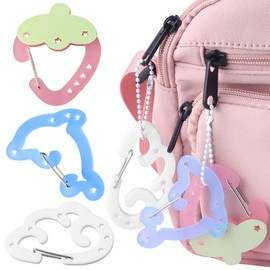 Hollow Dolphin Cloud Strawberry Cute Carabiner Keychain Hook Holder Y2K Fruit Animal Star Hole Carabiner Hook Bag Pendant Kawaii Acrylic Dolphin Cloud Strawberry Carabiner Key Ring Accessories