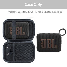 Case for JBL GO 4 GO 3 Portable Bluetooth Speaker, Eco Cover for JBL GO 4 Speaker with Adapter Slots, Waterproof and Dustproof Feature, Black - Case Only