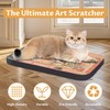 LESISSMER Art Cat Wall-Mountable Scratching Board 16.7x11x1 Inch Cat Wall