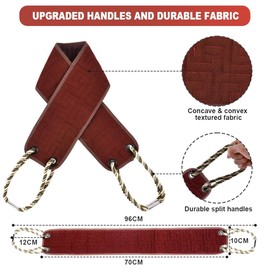 Exfoliating Back Scrubber for Shower, 37 Inches Back Washer with Handles, Soft Shower Bath Scrub, Double-Side Use Exfoliate Washcloth Bath Tool to Scrub Your Body Deeply (Coffee Brown)