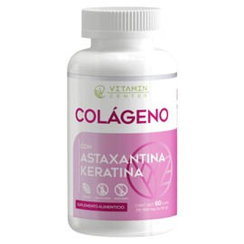 Colágeno con Astaxantina y Keratina con 60 capsulas de 500mg C/U (30g)