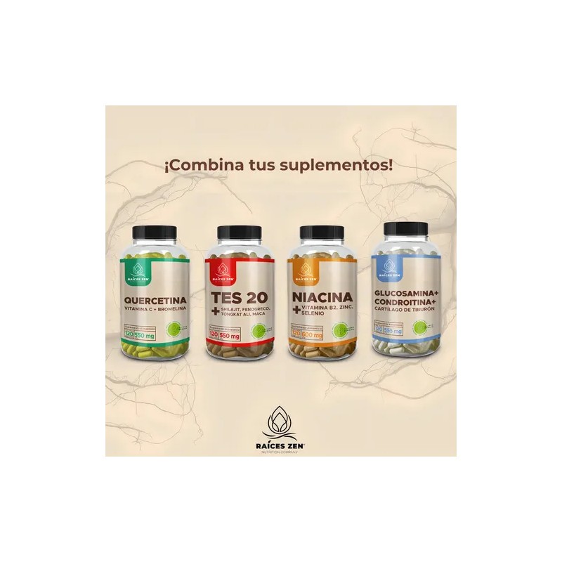 Quercetina Vitamina Bromelina 120 Cápsulas Raíces Zen Super
