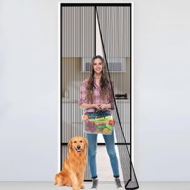 Magnetic Screen Door for Tall Doors, Durable Mesh with Magnetic Closure,Pet Screen Door Mesh Door Screen with Magnets Easy Install, Pet and Kid Friendly, Fits Door Size up to 31.5″ x 94.5″ / 80x240cm